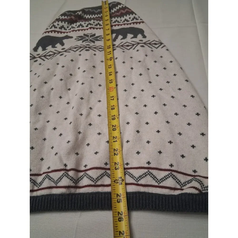 Lands' End Dog Family Holiday Sweater, Cream, Size XL Dog Sweater Bears
